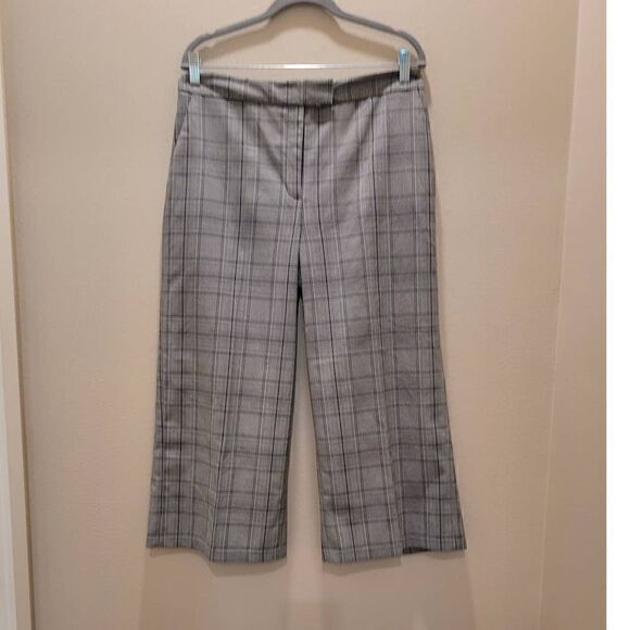 Halogen Women's Crop Gaucho Plaid Pants Size 12P - Picture 1 of 6